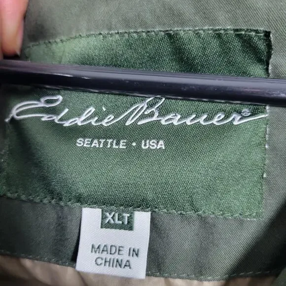 Eddie Bauer Goose Down Army Green EB650 Puffer Vest Size XLT 32726-1Clo3 - Picture 11 of 12